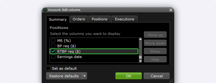 RTBP required edge desktop column