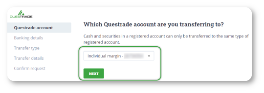 Destination via next button