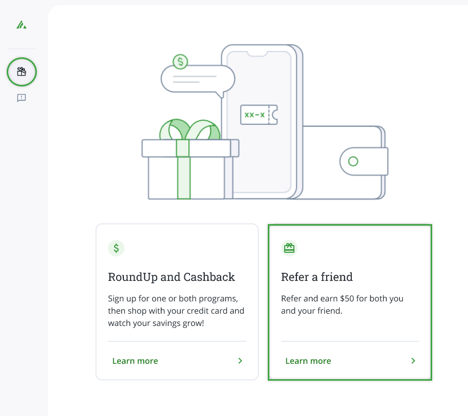 Programs menu refer a friend