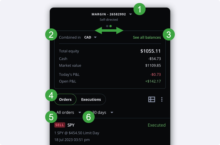 Orders executions top streaming