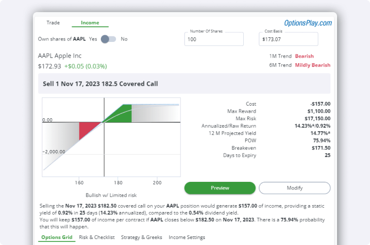Edge Web OptionsPlay Income tab