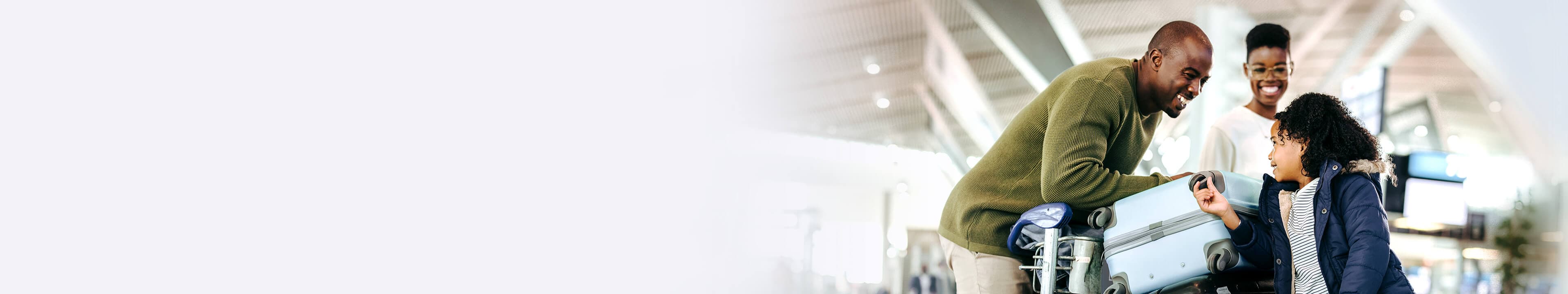 Family in an airport